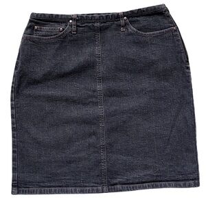 Ann Taylor Dark Wash Stretch Denim Pencil Skirt With 2 Front Pockets 10